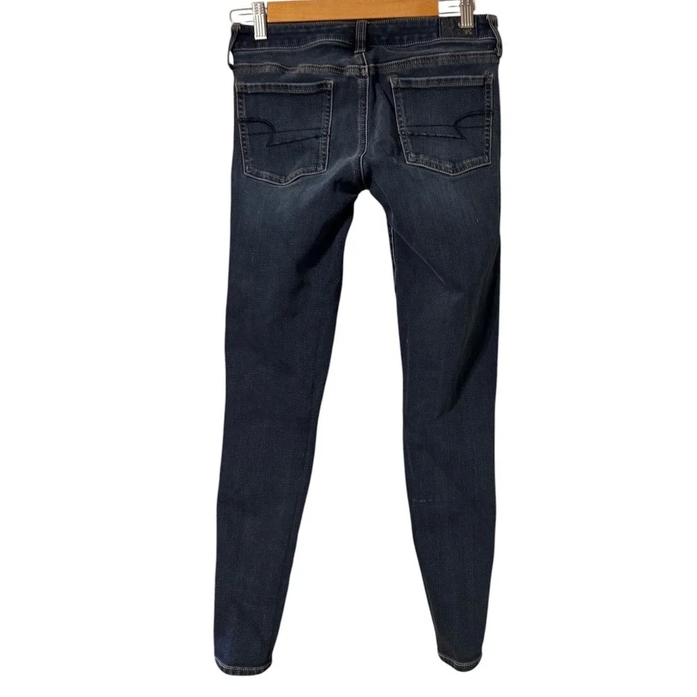 American Eagle Jeggings Women 4 Dark Blue Excellent 360 Super Stretch Skinny